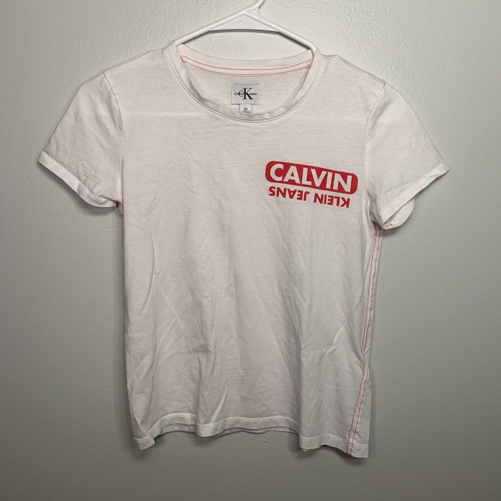 Calvin Klein white tshirt.